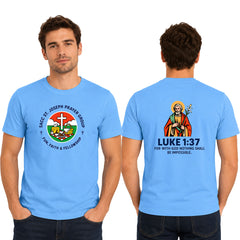 SACC St. Joseph Prayer Group Men crew neck – Luke 1:37 T-Shirt (170 GSM)