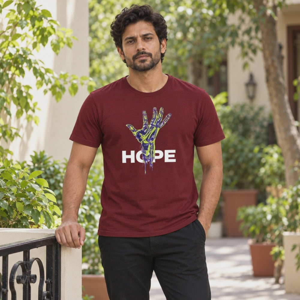 Bestypop Men's Crew Neck t-shirt- Courage (170 GSM single jersey) - 3-second front print video
