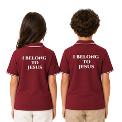 I Belong to Jesus Print Kid's Unisex Polo T-shirt - (250 GSM) Compact Cotton