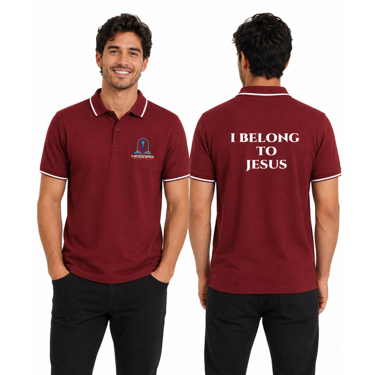 I Belong to Jesus Print Men's Polo T-shirt - (250 GSM) Compact Cotton