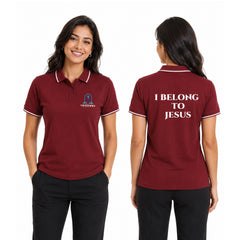 I Belong to Jesus Print Women's Polo T-shirt - (250 GSM) Compact Cotton
